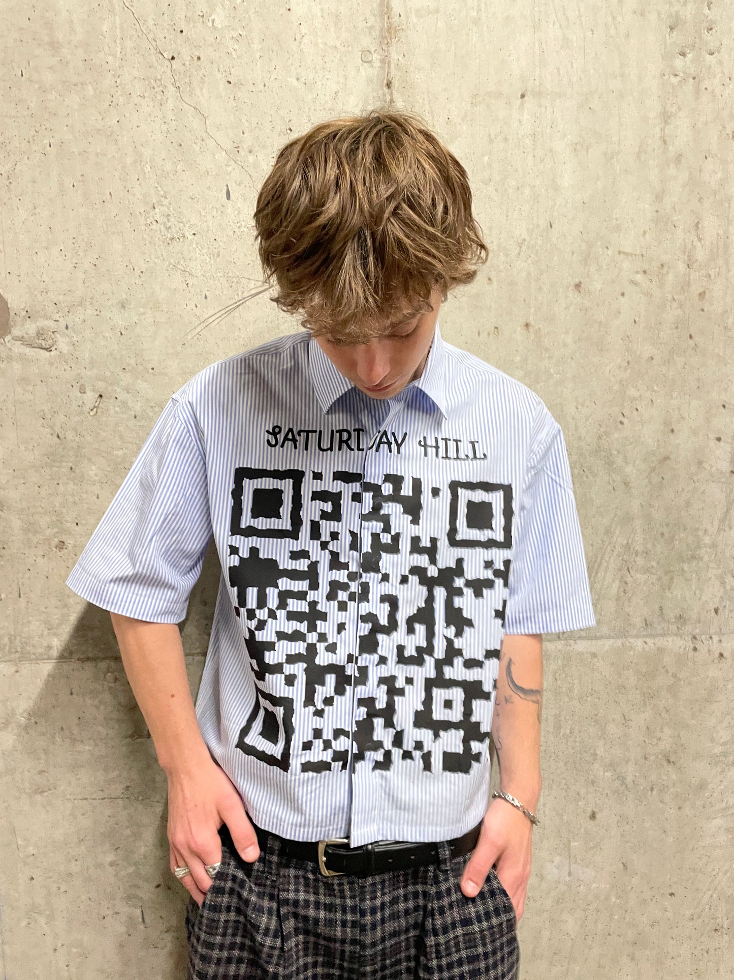 "Becoming" Distorted QR Polo Cropped